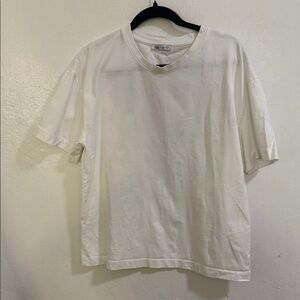 Zara White Short Sleeve Tee oversized